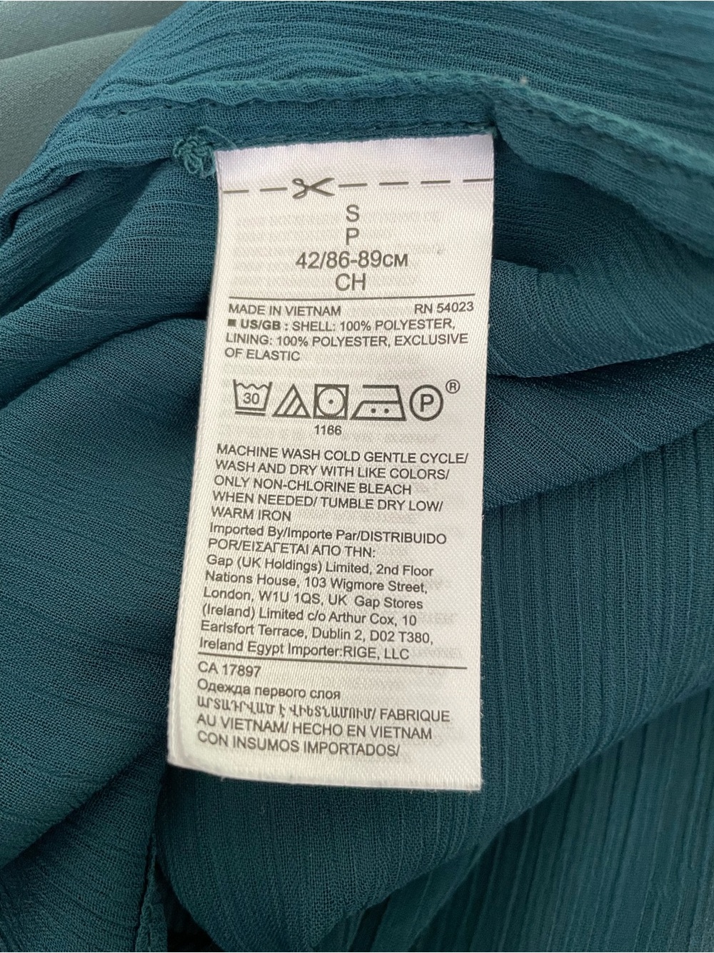 Banana Republic Flowy Smocked Yoke Long Sleeve Teacher Office Work Blouse Teal - Picture 4 of 5